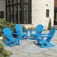 thumbnail image 2 of Costaelm Paradise Outdoor Patio Adirondack Rocking Chairs (Set of 4), Pacific Blue, 2 of 8
