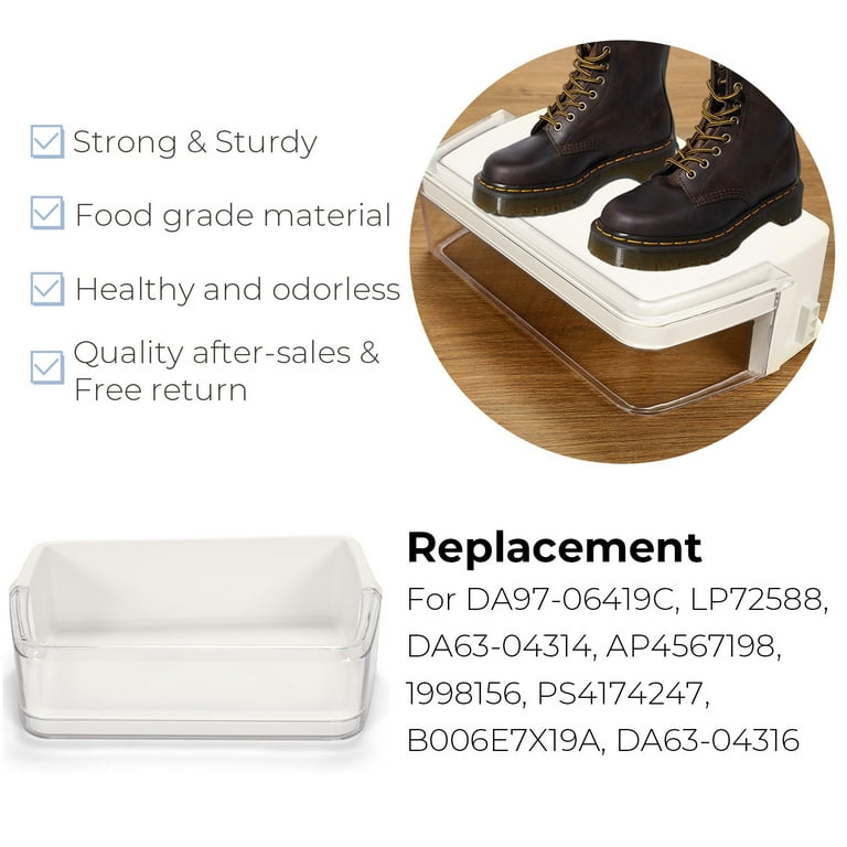 KOJEM Right Side Refrigerator Door Shelf, White, Compatible with