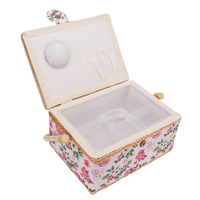 Cesta de Costura de Tela, Accesorios de Costura para el Hogar Estuche de Almacenamiento Y Organizado ersos de Gran Capacidad Hermosa Caja D Cesto de la Spptty bordado de costura