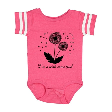 

Inktastic I m a Wish Come True Dandelion in Black Gift Baby Boy or Baby Girl Bodysuit