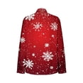 thumbnail image 5 of asdoklhq Mock Neck Sweatshirt Women Long Sleeved Turndown Collar Blouse Christmas Print Shirt Red 2X, 5 of 7