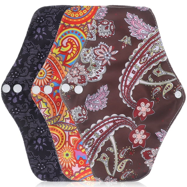 MasteelfCA 3pcs Reusable Menstrual Pads Cotton Feminine Pads Washable Sanitary Pads