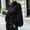 Black, variant on Women's Cropped Knit Cardigan Zip Up Stand Collar Lantern Sleeve Textured Jacket Warm Fall Winter Work Street Outerwear for Women Army Green L