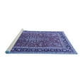 thumbnail image 2 of Ahgly Company Machine Washable Indoor Round Medallion Blue Traditional Area Rugs, 7' Round, 2 of 4