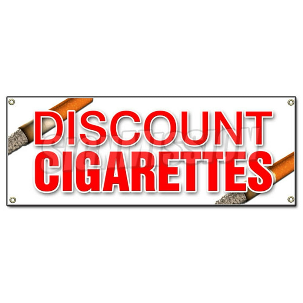 48"x120" DISCOUNT CIGARETTES BANNER SIGN cheap tobacco smoking cigar
