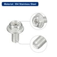 thumbnail image 4 of Uxcell M5x10mm Phillips Hex Head Flange Bolts, 10 Pack 304 Stainless Steel Screws, 4 of 5