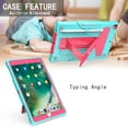 thumbnail image 2 of iPad 9th Generation Case, iPad 8th Generation Case, iPad 7th Gen Case, iPad 10.2" 2021/2020/2019 Case, 3 in 1 Heavy Duty Shockproof Rugged Protective Cover with Stand Pen Holder, Mint + Rose, 2 of 3