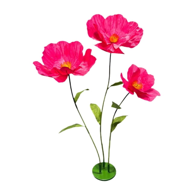 Flores gigantes para bodas, guirnaldas florales decorativas, 1,40 m con soporte, gigantes Rosa