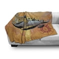 thumbnail image 3 of Vintage Airplane Soft Flannel Fleece Throw Blanket, Retro Seaplane in the Sky World Map Compass Adventure Traveling Journey, Cozy Plush for Indoor and Outdoor Use, 50" x 60", Multicolor, by Ambesonne, 3 of 6