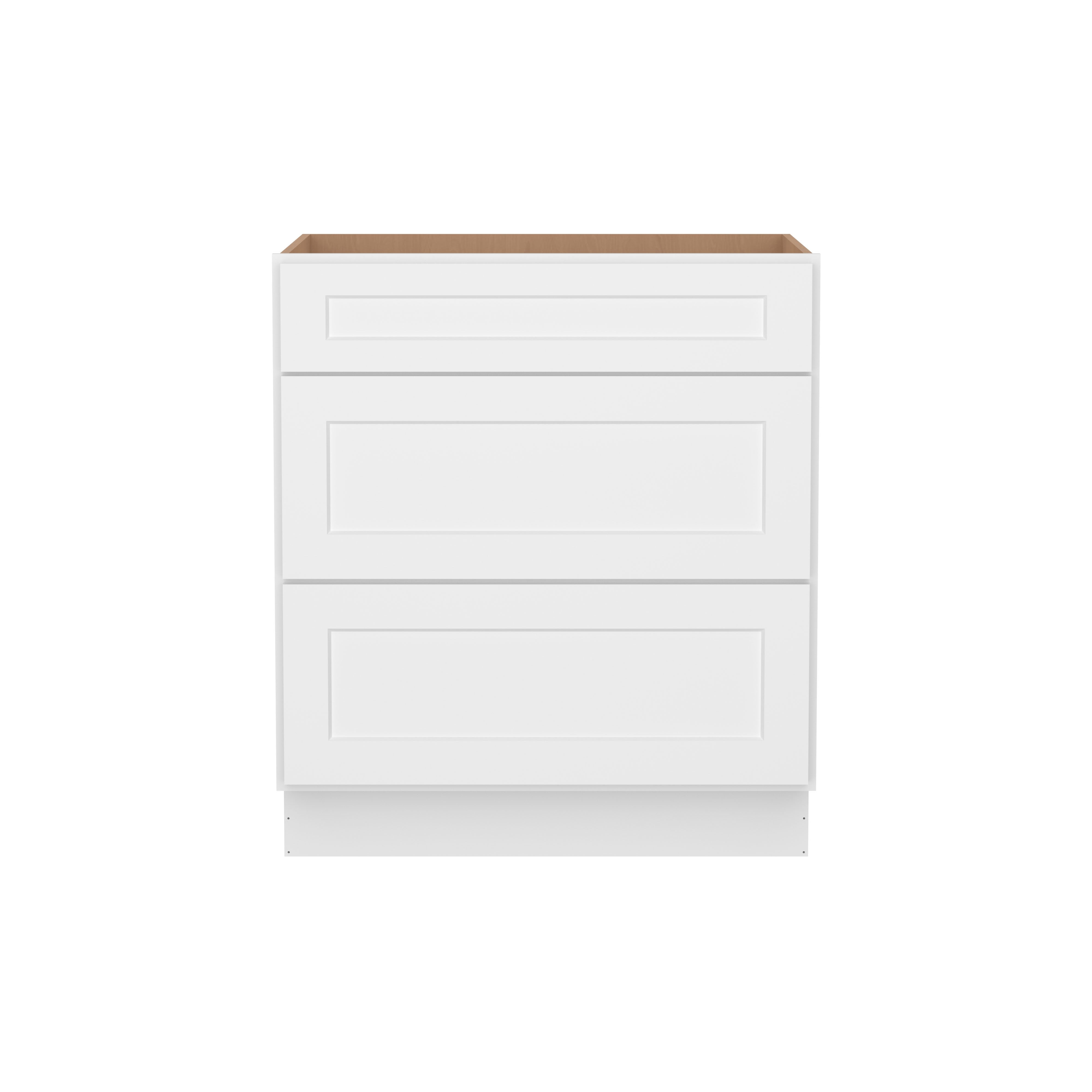 Furinno Shaker Drawer Base Kitchen Cabinet with 3-Drawers, Ready to Assemble, 24 D x 30 W x 34.5 H, White