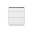 thumbnail image 4 of Furinno Shaker Drawer Base Kitchen Cabinet with 3-Drawers, Ready to Assemble, 24 D x 30 W x 34.5 H, White, 4 of 9