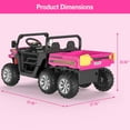 thumbnail image 4 of Lumiparty 24V Electric Powered Ride-on Dump Truck for Kids, 2-Seater Child Toy Truck with 6 Wheels 4WD, Remote Control, Parent Control & Music, Pink, 4 of 8