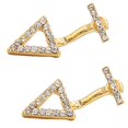thumbnail image 2 of Pendientes colgantes Zulema de cristal de imitación triángulo dorado, 2 of 8