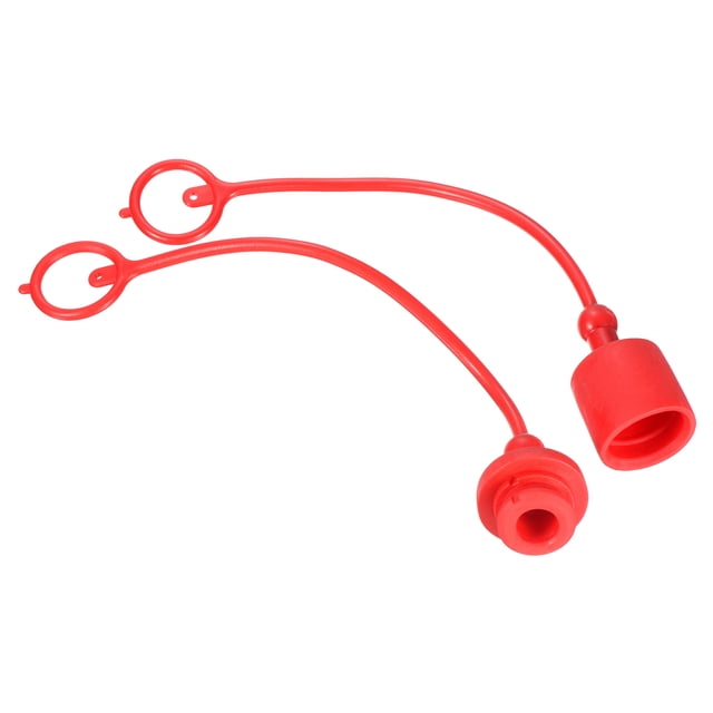 Unique Bargains 1' ID PVC Male Female Hydraulic Quick Coupling Dust Cap and Plug Kit, Red 2Set