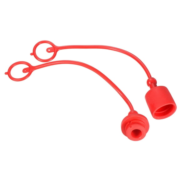 Unique Bargains 1' ID PVC Male Female Hydraulic Quick Coupling Dust Cap and Plug Kit, Red 2Set