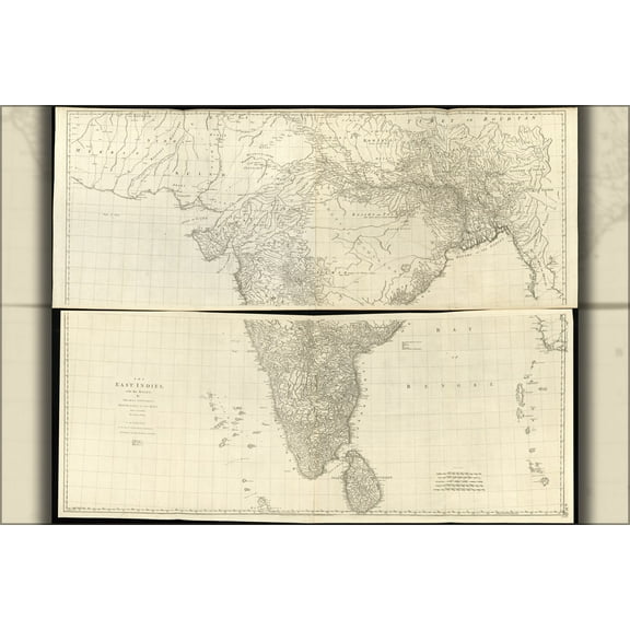 24"x36" Gallery Poster, road map of india 1768