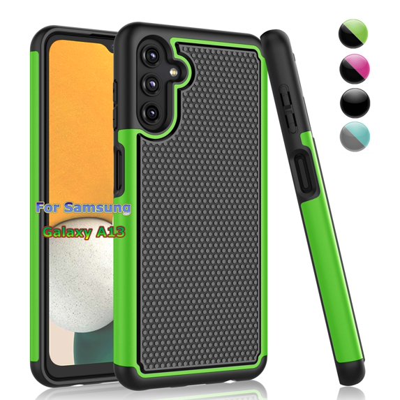 for Samsung Galaxy A13(5G)Case Cover, Njjex Galaxy A13(5G)Case Shock Absorbing Hybrid Defender Rugged Cover Skin Shell Hard Plastic Outer & Rubber Silicone Inner -Green