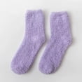 thumbnail image 2 of Fuzzy Socks Women - Winter House Slipper Sock - Cozy Thick Warm Sleeping Socks Purple One Size, 2 of 4