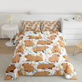 thumbnail image 2 of Homewish Cute Animal Floral Capybara 2pcs Bedding Comforter Set for Children Teens Boys,Cartoon Wildlife Twin Comforter Sets,Black Brown Breathable Bedding Set,Breathable Home Decor,Reversible, 2 of 8