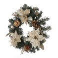 thumbnail image 4 of Holiday Time PL 20 in Plastic Gold Poinsettia Wreath Home Decor, 4 of 5