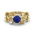 thumbnail image 1 of 6MM Rond Lapis 925 Argent Plaqué Jaune Solitaire Femmes Mariage Classique Anneau, 1 of 4