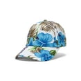 thumbnail image 2 of Low Profile Unstructured Floral Cap - White w/ Blue Flowers, 2 of 2