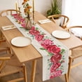 thumbnail image 3 of Red Roses Valentine's Day Table Runner - 60 Inch Long, Kitchen Dining Table Runner Dresser Scarves, Eucalyptus Leaves Romantic Rustic Farmhouse Decor for Coffee Tables Wedding Party Banquet, 3 of 8