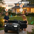 thumbnail image 2 of RAM 24V Kids Ride on Truck Cars, Ride on Toys with Remote Control, Electric Car for Kids 2 Seater, Powered Toddler Car with Bluetooth MP3 4 Wheels Suspension for Boys Girls, Black, 2 of 8