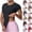 #Black, variant on DPTALR Women's Casual Sports Yoga Running Short Sleeve Waist Slim Breathable T-Shirt,Black,Size S
