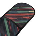 thumbnail image 4 of Yayeee Double Oven Mitt Kitchen Heat Resistant Baking 35" x7" Quilted Glove, Red Abstract Lines, 4 of 6