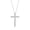 White Gold Plated, variant on 1/2 ct. t.w. Lab Grown Diamond Round & Baguette Cross Necklace Rose Gold Plated, 18"