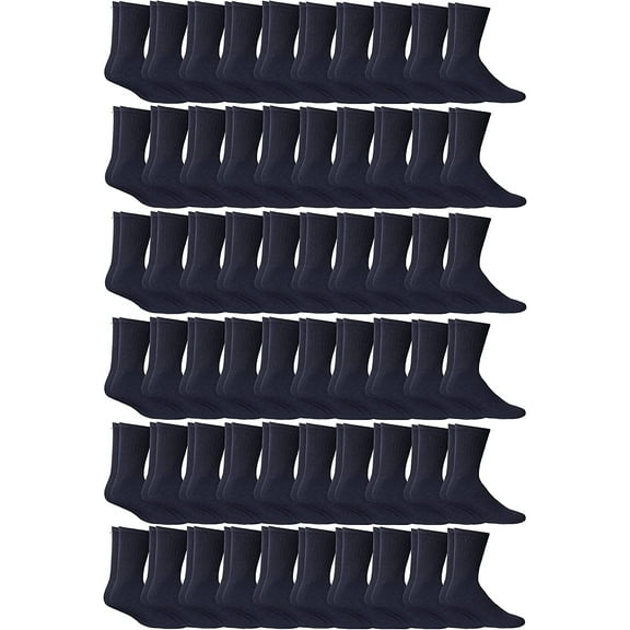Yacht & Smith Mens Wholesale Bulk Cotton Socks, Athletic Sport Socks Shoe Size 10-13 (60 Pairs - Navy)