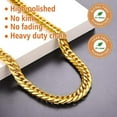 thumbnail image 4 of FindChic 14K Gold Plated Chain for Men, Stainless Steel Cuban Chains Hip Hop Necklace for Anniversary Christmas, 12mm/22'', 4 of 7