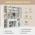 thumbnail image 4 of TOLEAD Adjustable Shelves Kitchen Hutch MDF Board/Tempered Glass White, 15.8" x 63" x 70.9", 4 of 7