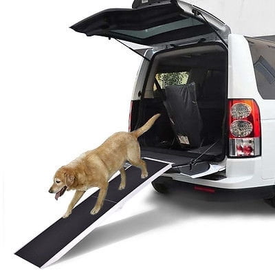 7Ft Portable Aluminum Folding Pet Paw Safe Dog Ramp Ladder Incline Car Truck SUV