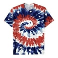 thumbnail image 4 of ShomPort Tie Dye Print Tunic Tops for Womens Short Sleeve Round Neck Trendy Spring Summer Tops, 4 of 4