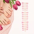 thumbnail image 4 of Unique Bargains 1 Pc Gradient Short Coffin Fake Nails Rose Red Skin Color, 4 of 6