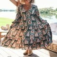 thumbnail image 4 of Robe Longue Décontractée de Printemps pour Femmes Robe à Manches Longues Imprimé Fleuri, 4 of 9