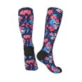 thumbnail image 5 of Lsque Skull flower blue Printed Crew Socks Men's Women's LightWeight Thin Casual Calf Socks ,Knee High Socks,Cotton Socks, 5 of 9