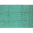 thumbnail image 1 of Ahgly Company Machine Washable Indoor Rectangle Oriental Turquoise Blue Industrial Area Rugs, 2' x 5', 1 of 4
