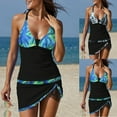thumbnail image 3 of Feimerou Womens Tankini Bathing Suits with Skirt Two Piece Tummy Control High Waisted Sexy V Neck Swimsuits Ladies Modest Swimwear Deals Of The Week, 3 of 8
