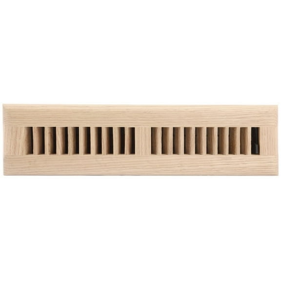 Accord AOFROUL212 Unfinished Oak Floor Register with Louvered Design for 2" x 12" Duct Opening