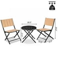 thumbnail image 2 of Costway 3PCS Patio Folding Table Chairs Furniture Set Bistro Garden Steel, 2 of 10