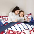 thumbnail image 5 of Castle Fairy Female Men Baseball Gamer Full Size Comforter Sets 3-Piece,Sport Gamer Bedding Comforter Set,Blue Red Lightweight Bedding Sets,Breathable Home Decor,Reversible, 5 of 8