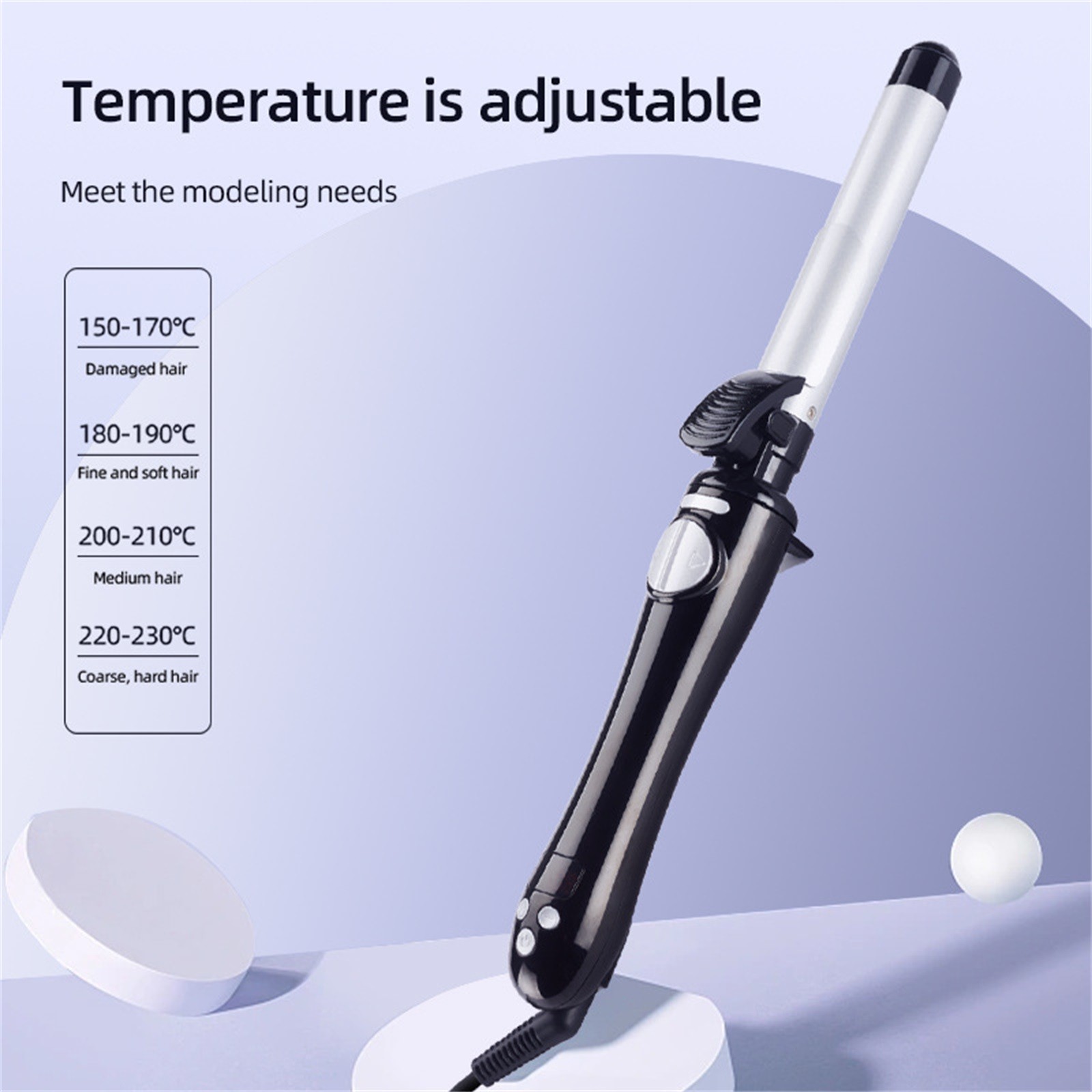 Straight & Curler Rotating Automatic Curling Long Barrel Curling Device with 13 Adjustable Temperatures and Fast 30 Seconds Heating for Effortless Styling