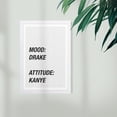 thumbnail image 2 of Wynwood Studio Typography and Quotes Framed Wall Art Prints 'Kanye Attitude' Funny Quotes and Sayings Home Décor - Black, White, 13" x 19", 2 of 4