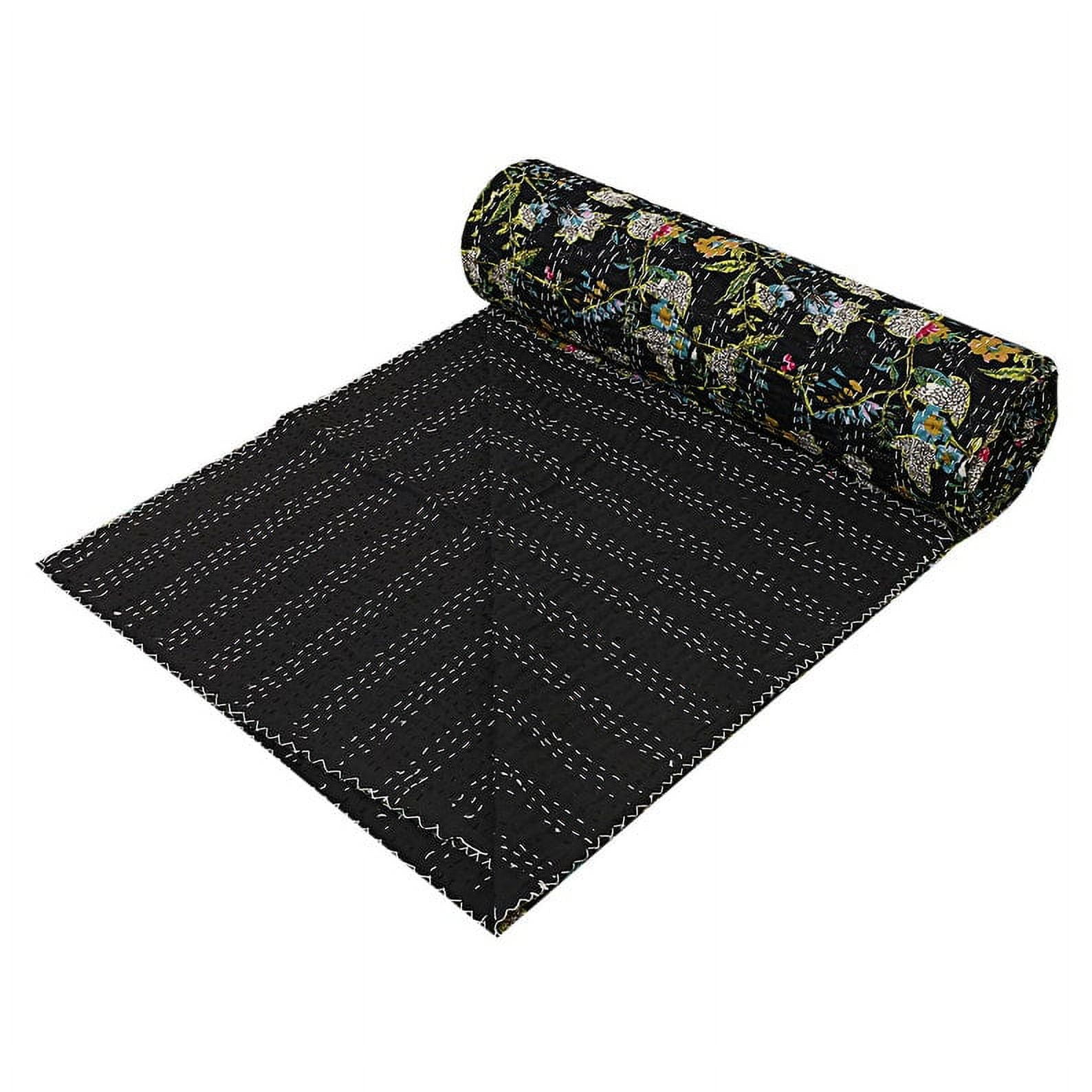Indian Handmade Cotton Kantha Quilt Vinatge Blanket Quilted Paradise Kantha Bedding Throw Bohemian Bed Cover Kantha Gudari