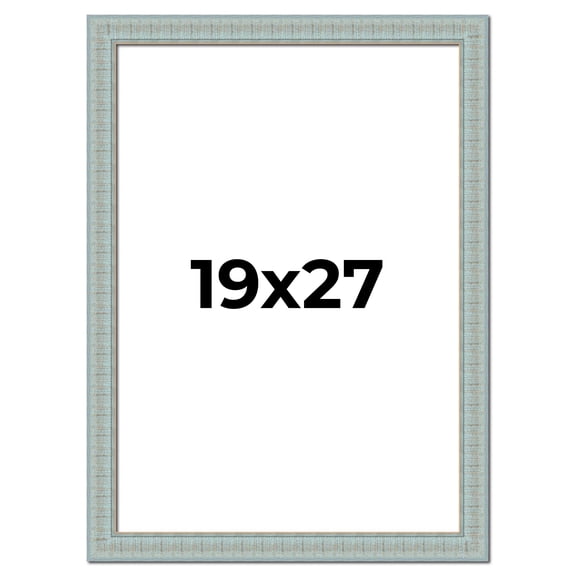 19x27 Frame Blue Teal Distressed Solid Wood Picture Frame | 1.625 Inch Moulding Width | Sonoma Blue