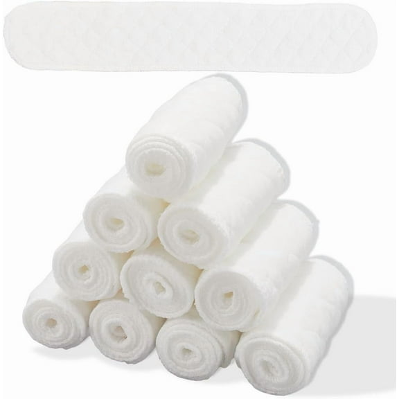 20Pcs White Thin Rectangular Cotton Breathable Reusable Washable Absorbent Breast Pads Bra Liners for Women Bra Boob Breastfeeding Leaking Milk Absorb Sweat Under Breasts Tummy Stomach Rash