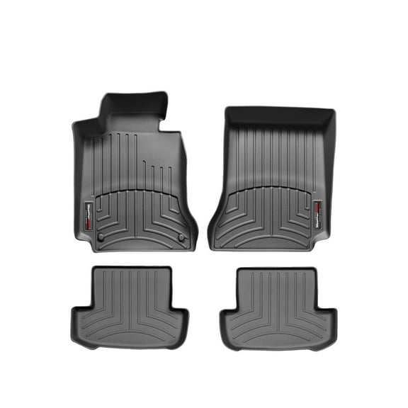 WeatherTech Custom Fit FloorLiners compatible with Mercedes C 63 AMG, C-Class, E-Class - 1st & 2nd Row (2-pc. Rear Liner), Black
